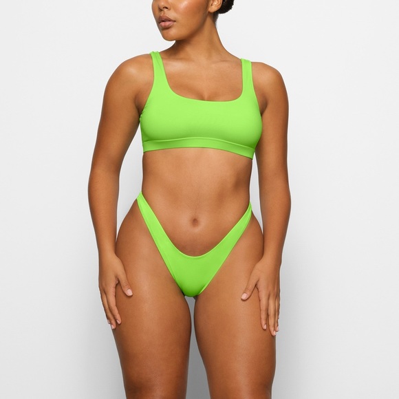 SKIMS Swim Nwt Skims Swim Cheeky Tanga Bikini Bottoms In Neon Green